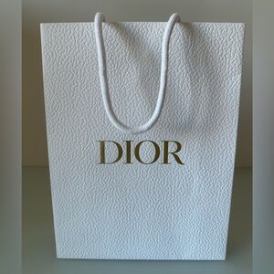 NEW AUTHENTIC DIOR Boutique White Gold Textured Paper Gift Shopping Bag